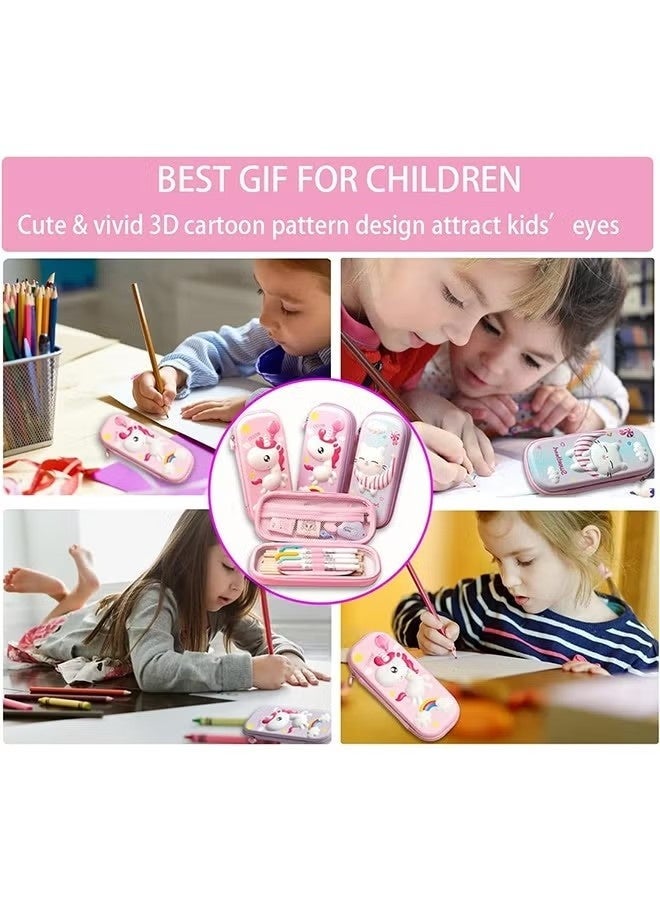 Pencil Case for Girls 3D EVA Cat Cartoon Storage Pouch Pen Holder for School Kids Large- Capacity Storage Box Children's Student Gift Stationery Box - Image 5